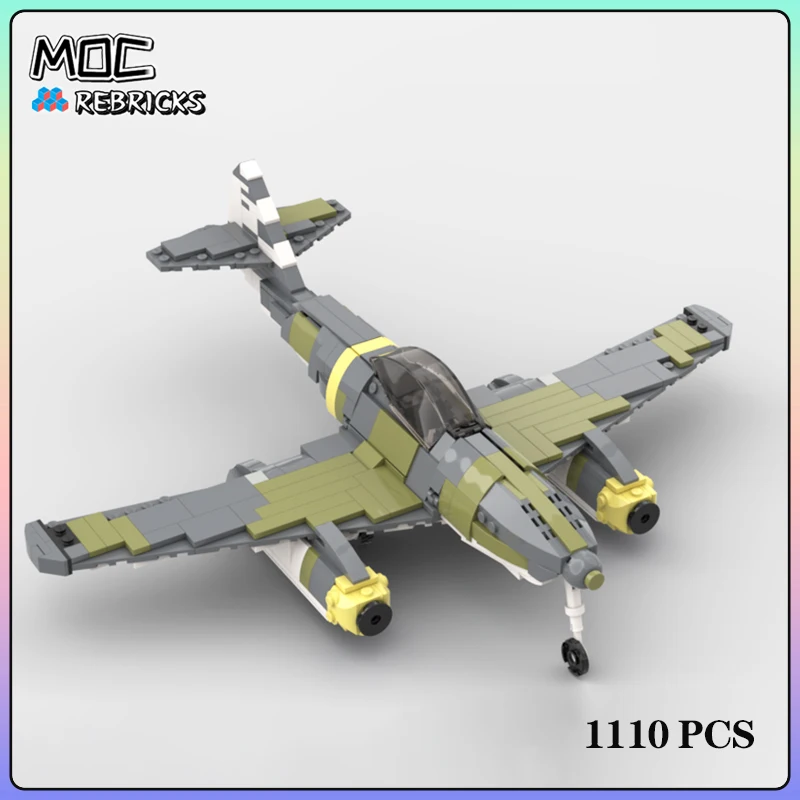 Military Equipment  Me 262 Schwalbe Jet Fighters MOC Building Block Model Assemble Kit DIY Display Toys Gifts 1110PCS