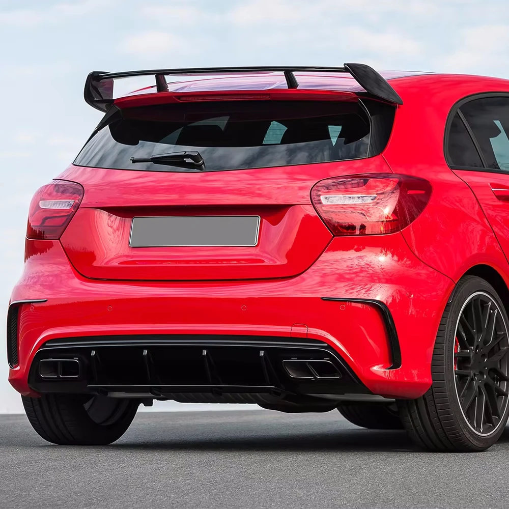 For Mercedes Benz A Class W176 W177 2013-2022 A180 A200 A250 A260 Rear Spoiler Gloss Black Car Rear Top Tali Wing Bodykits