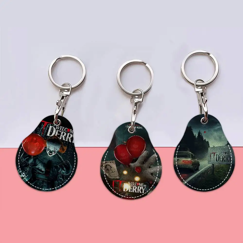 تكنولوجيا المعلومات مرحبا بكم في ديري الفيلم الكلاسيكي سلاسل المفاتيح المستديرة للنساء بولي Leather الجلود الفراغات حلقات المفاتيح مثالية لهدايا العطلات ومفضلات الحفلات