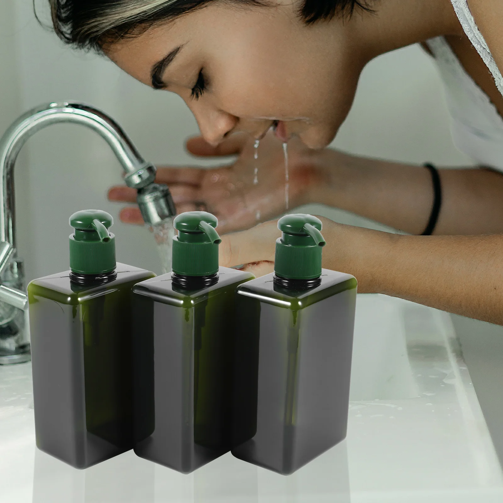 

3Pcs 280ml Lotion Bottle Pump Dispenser Refillable for Travel Home Shampoo Liquid Soap Bath Soap Dispenser Bottle