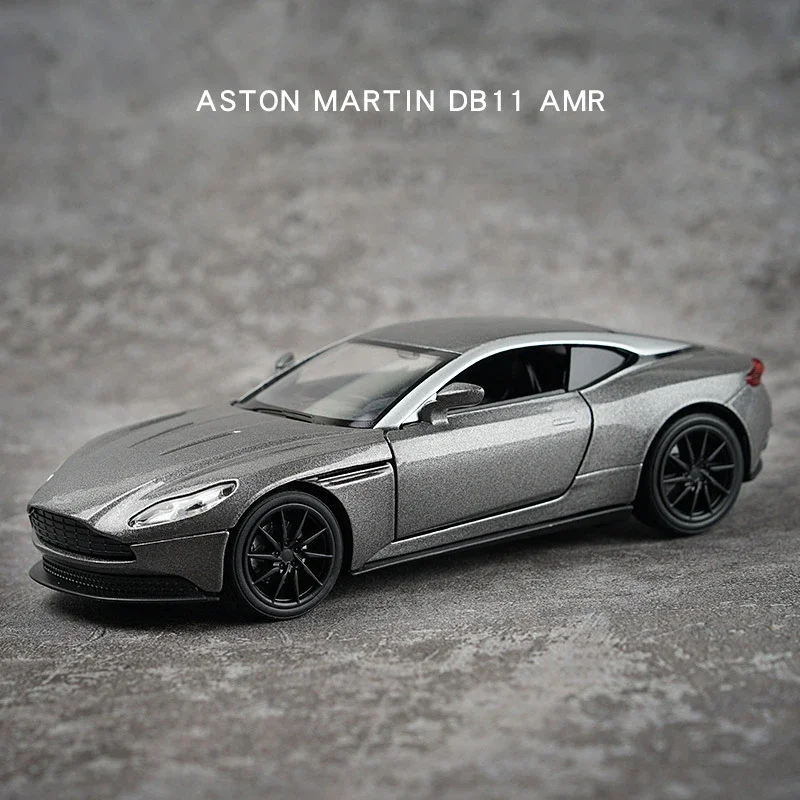 

1:32 Aston Martin DB11 AMR Metal Toy Cars Diecast Scale Model Kids Present With Pull Back Function Music Light Openable Door