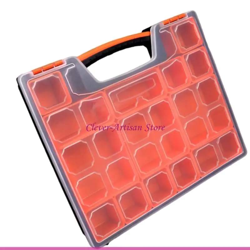 E06B صناديق تنظيم الأدوات البلاستيكية الشفافة، مقصورات قابلة للتعديل، مزالج آمنة