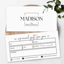 Custom Luxury DL Christmas Gift Vouchers Gift Idea for Special Occasion Birthday Voucher Beauty Salon cards with LOGO Thank you