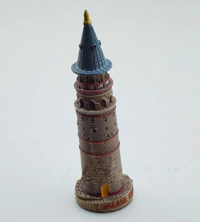 Handmade Painted Turkey Galata Kulesi Figurine Resin Crafts Creative Home Room  Decoration Tourism Souvenir Gifts