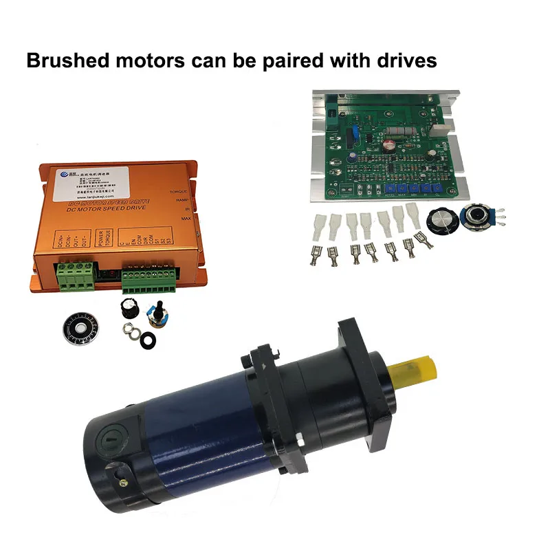 Factory direct DC motor with carbon brushes and planetary gear reducer 24V 48V 110V 220V 30000RPM 1:36 reduction ratio 6.84N.m