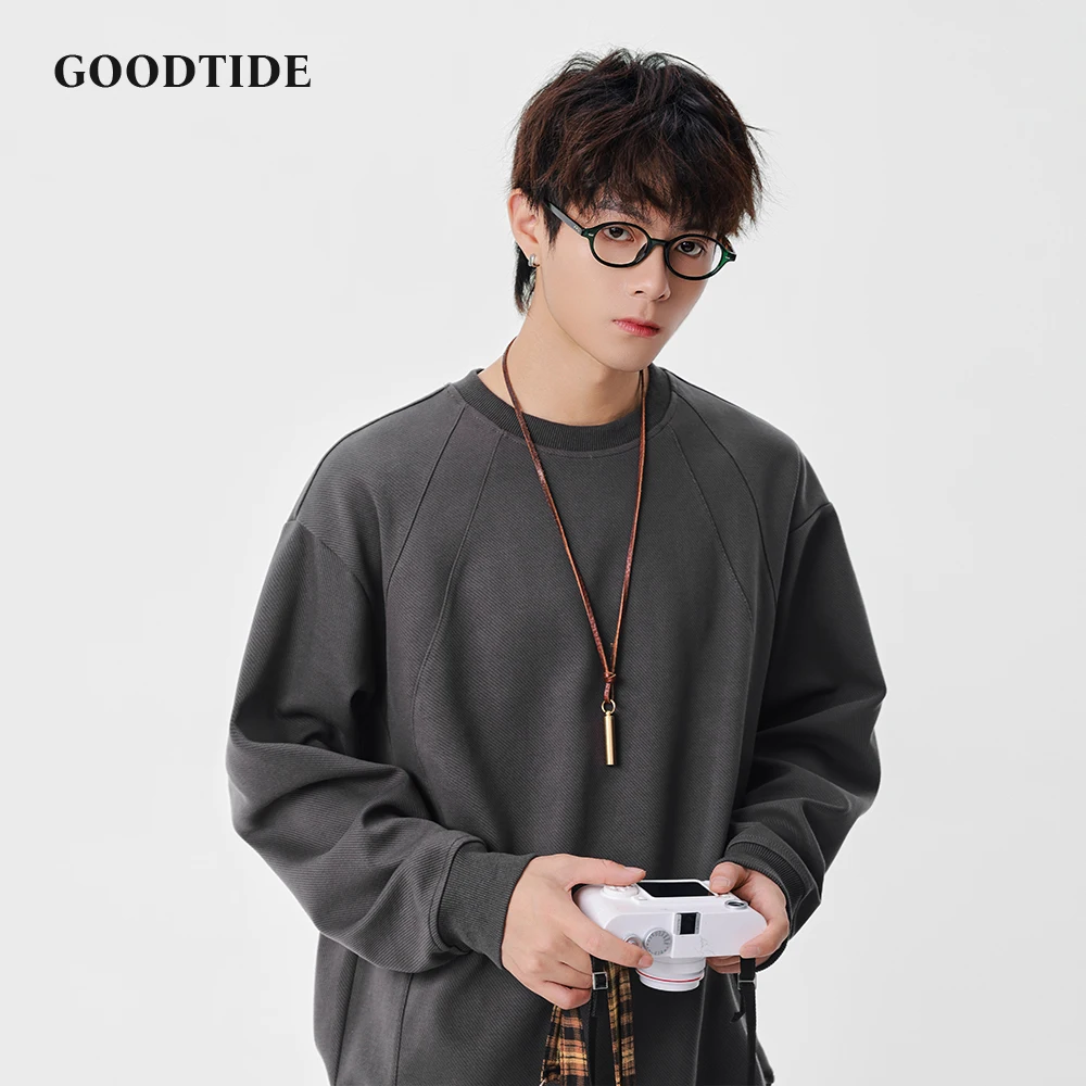 موضة الرجال عادية طاقم الرقبة البلوز 2025 شتاء جديد راجلان كم تصميم مريح لينة كم طويل البلوز #3