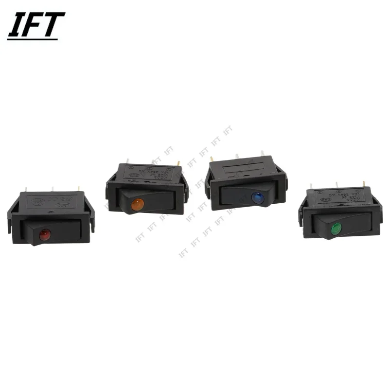 10PCS KCD3 30x13.5mm Rocker Switch ON OFF 3Pin Latching 16A 250VAC With Dot LED For Motor Car Auto Switch Red Blue Green Light