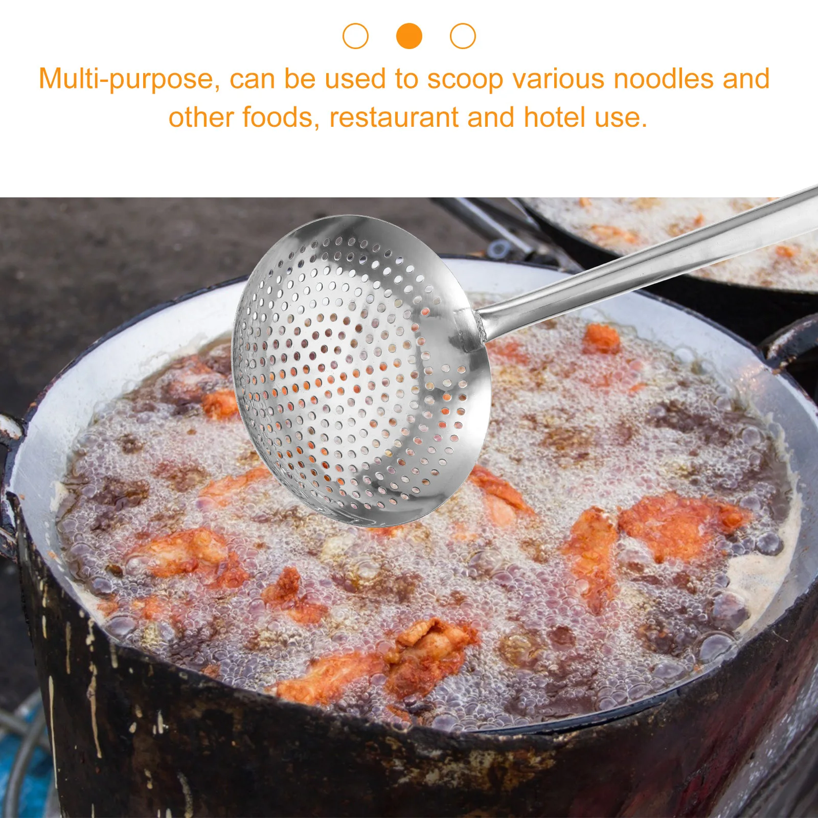 

Magnetic Stainless Steel Large Slotted Spoon Strainer Colander for Kitchen Pasta Noodle Fried Food Cooking Tool