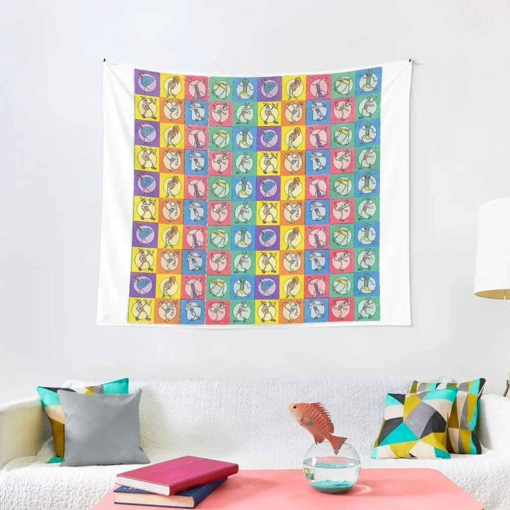 

1988 - Dancing test Tubes Tapestry Wallpapers Home Decor Bedroom Decorations Japanese Room Decor Tapestry