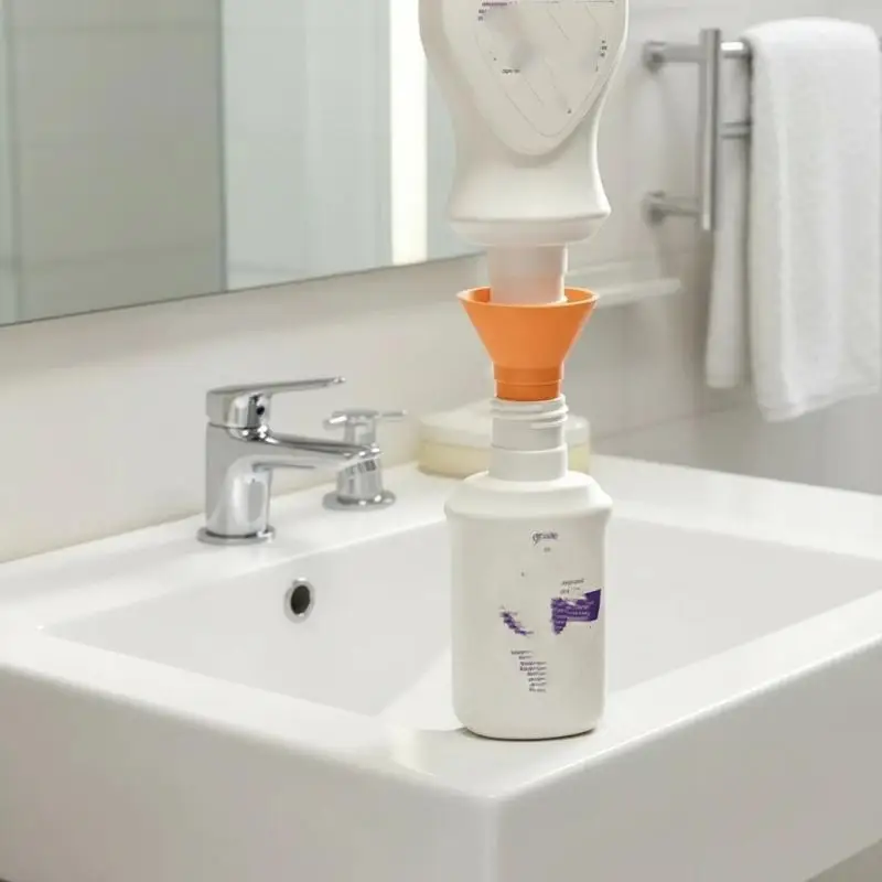 Reusable Liquid Transfer Funnel Adapter Universal Bottle Emptying Kit No Waste Connector For Soap Shampoo Refill Use
