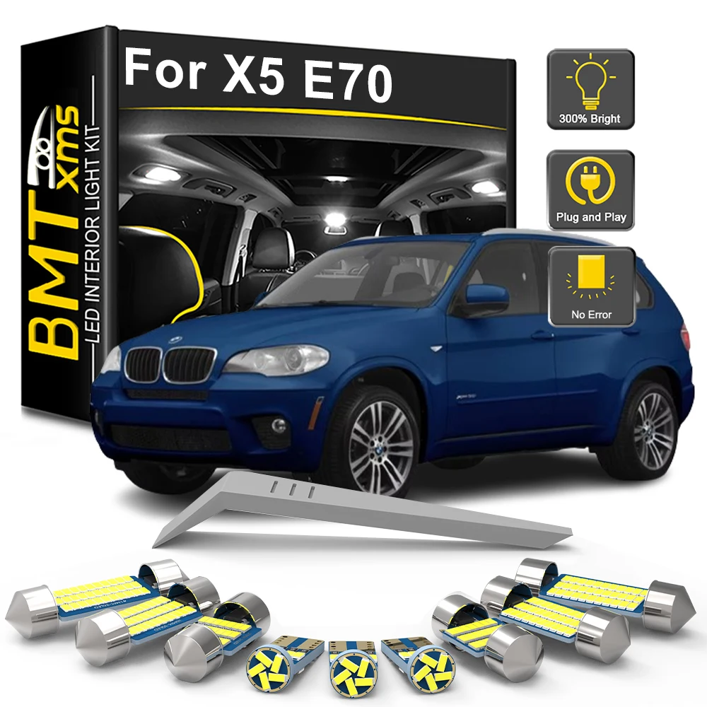 

BMTxms 23Pcs Canbus For BMW X5 E70 2007 2008 2009 2010 2011 2012 2013 LED Bulb Interior Door License Plate Light Kit Accessories