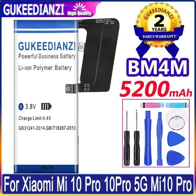 

BM4M Long-Lasting Performance 5200Mah Mobile Phone Battery For Xiaomi MI 10 Pro 5G Mi10