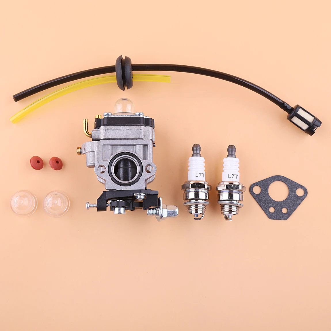 Carburettor Kit For 52cc 49cc 43cc 5200 4900 4300 Brush Cutter with Seal Hose Spark Plug Petrol Filter Accessories Parts