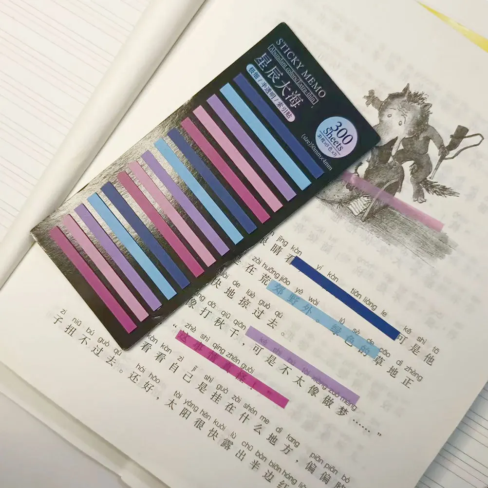 

6Sets Page Sticky Tabs Bright Colors Eye-Catching Smooth Writing Pet Material Removable Adhesive Exquisite Crafted Memo