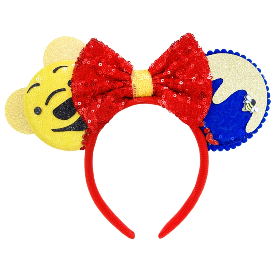 New Birthday Girl Minnie Mouse Ears Headband Bee Winnie Pooh Bear Girl Piglet Tigger Hair Accessories Women Roo Eeyore Hairband