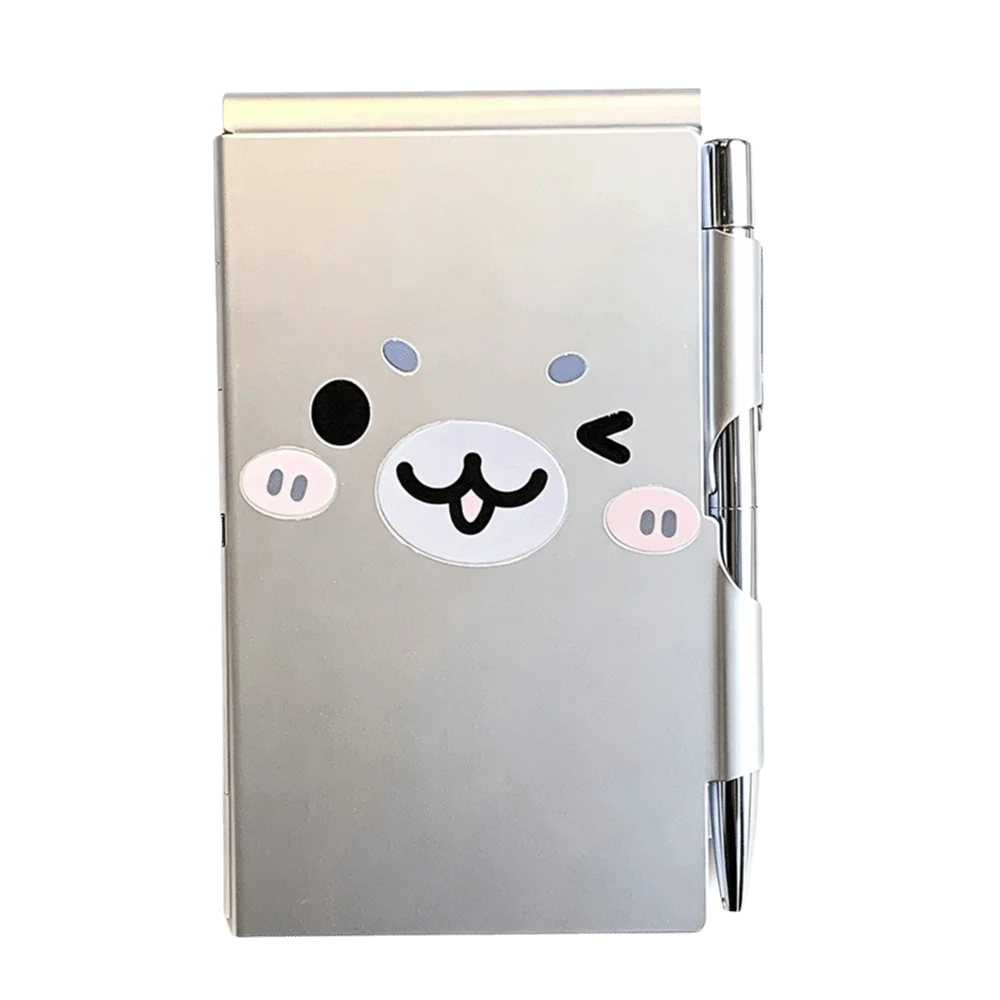 Refillable Paper Pocket Notebook Pen Holder Aluminum Cover Metal Notepad Lightweight Design Portable Size Portable Notebook