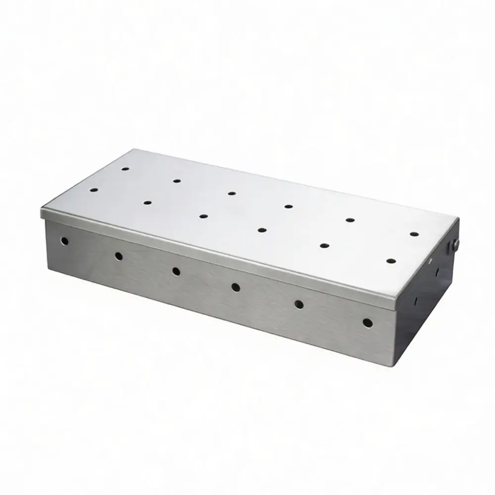 Portable Smoker Box For Barbecue Meat Seafood Vegetables Heavy Duty Stainless Steel Smoking Case Outdoor Grill Tools