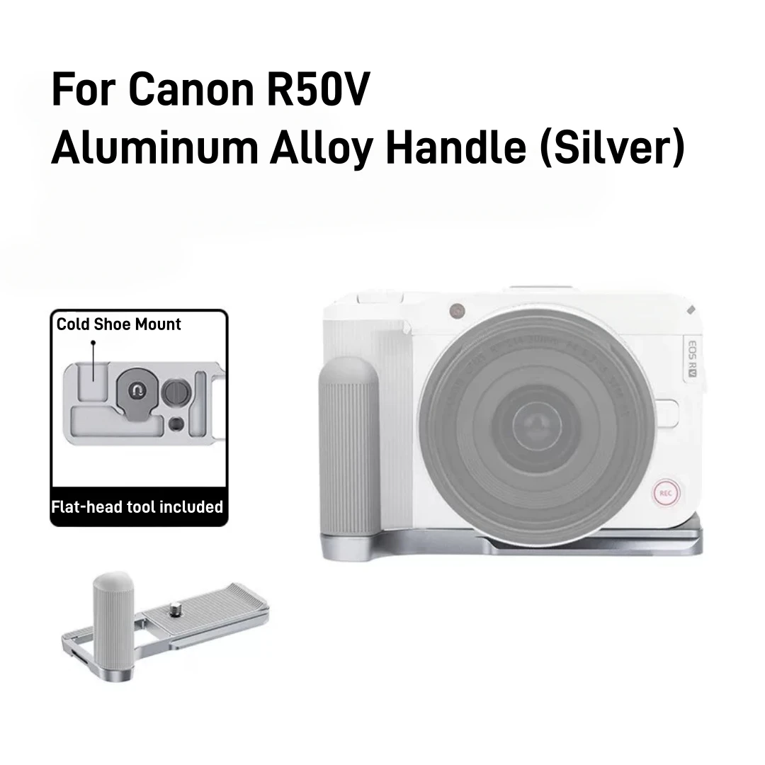 Aluminum L-Shape Grip Quick Release Plate for Canon R50V Camera Base Holder Extension Rabbit Cage Body Protector Vlog Accessory