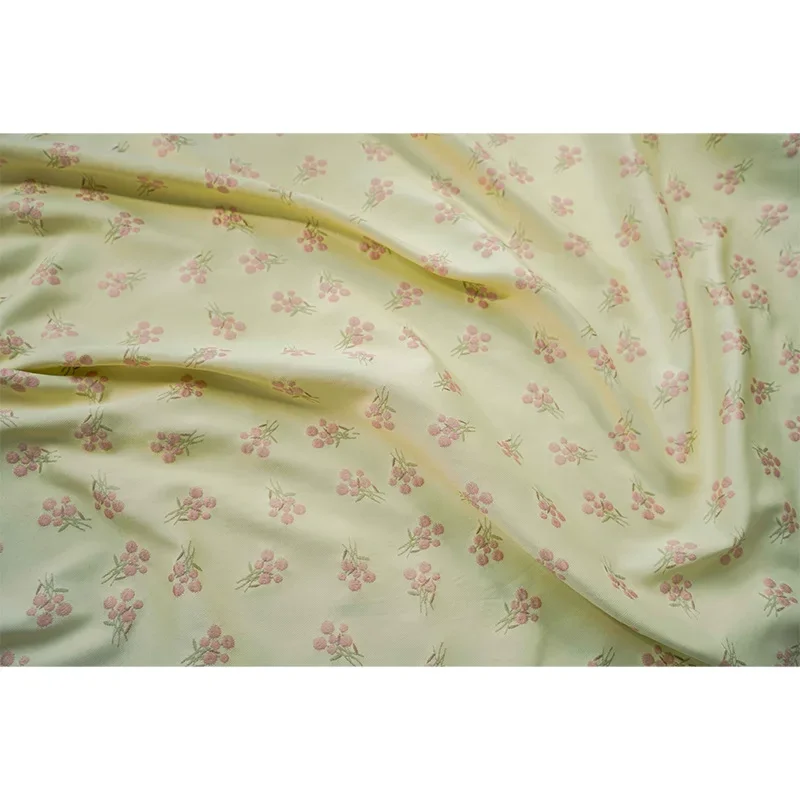 غزل مصبوغ الجاكار النسيج ربيع الخريف كريم الأصفر الوردي Floret المرأة فستان قميص باقة القماش الزخرفية خياطة بالمتر #4