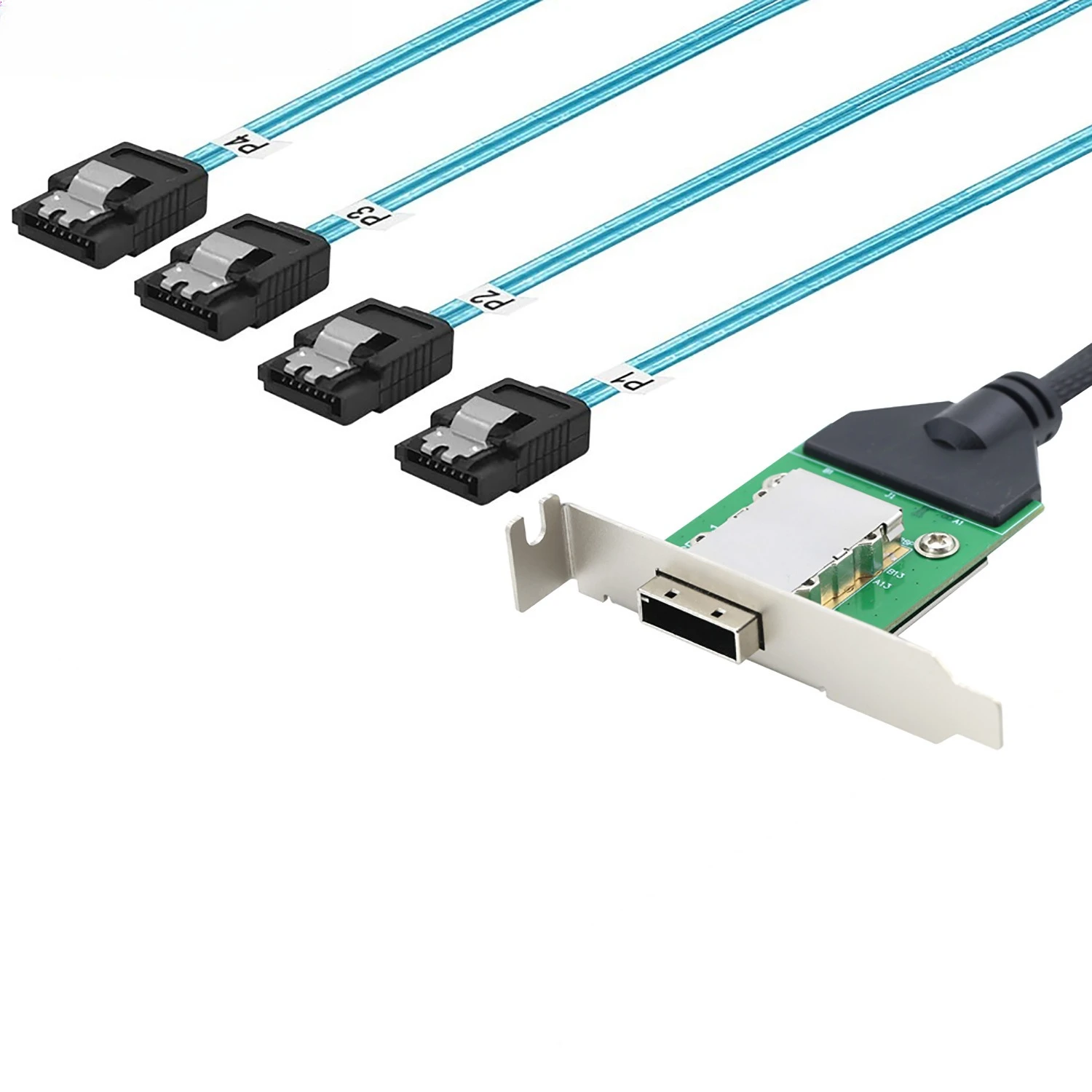 Mini SAS SFF-8088 HD 26Pin メスヘッドから 180 度 4 * SATA 高速サーバーケーブル長 0.5 メートル