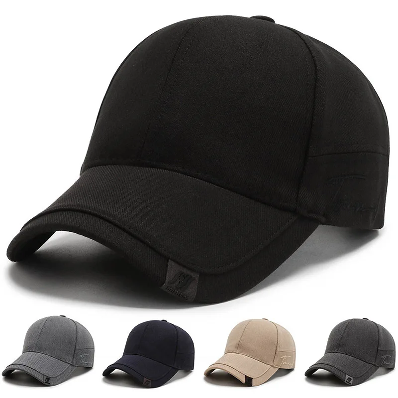 

High Quality Men Solid Cotton Baseball Cap Luxury Fashion Black Outdoor Sports Peaked Hat Bone Sunshade Gorras Trucker Hats Kpop