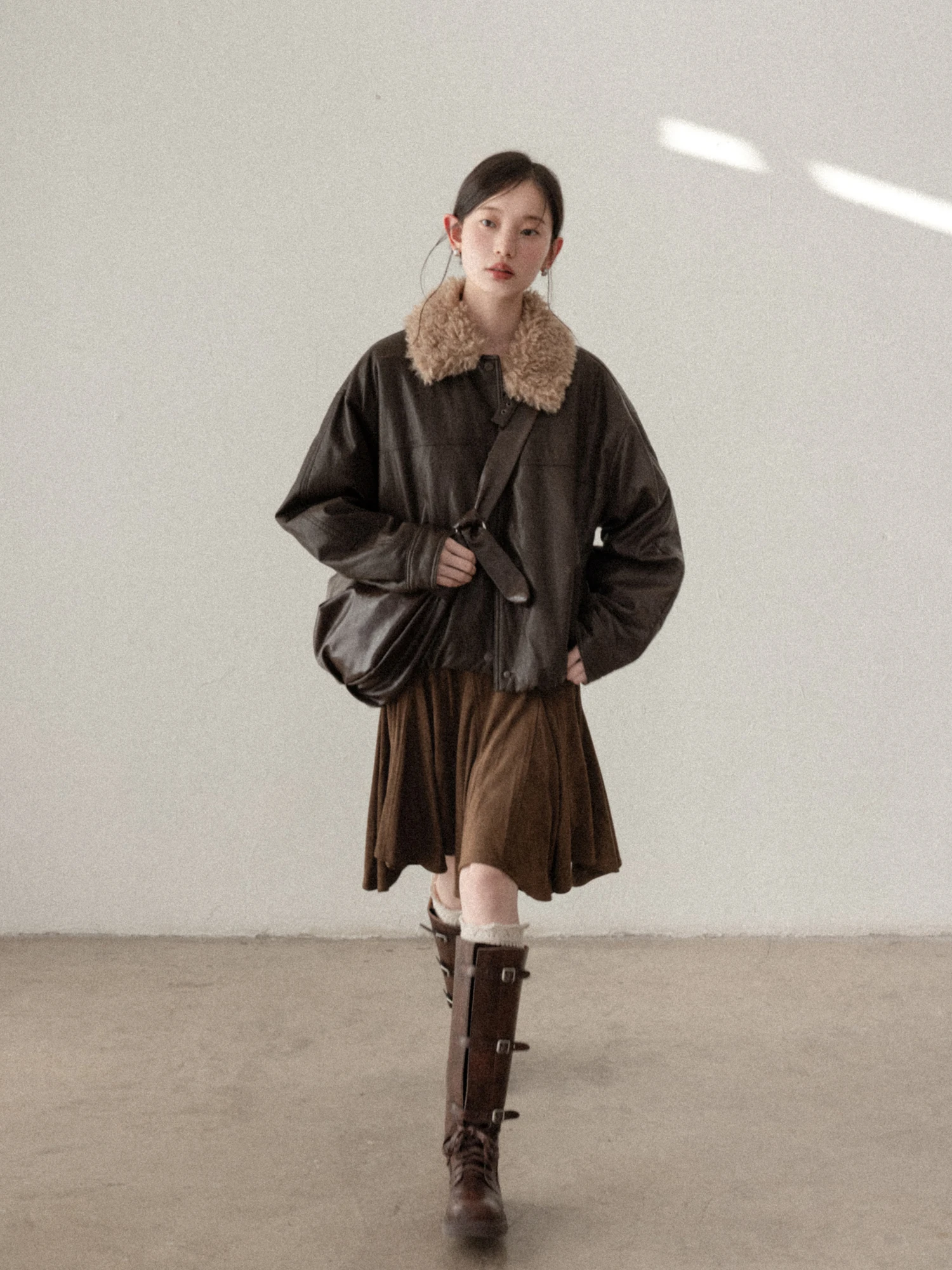 Warm Thiened Motorcycle Sle Jaet Women's ort Outerwear Winter New Arrival Canton S American Retro Leather Coat