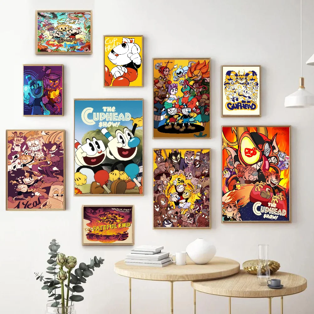 

Cuphead Hot Video Game Classic Movie Posters HD Quality Poster Wall Art Painting Study Nordic Home Decor