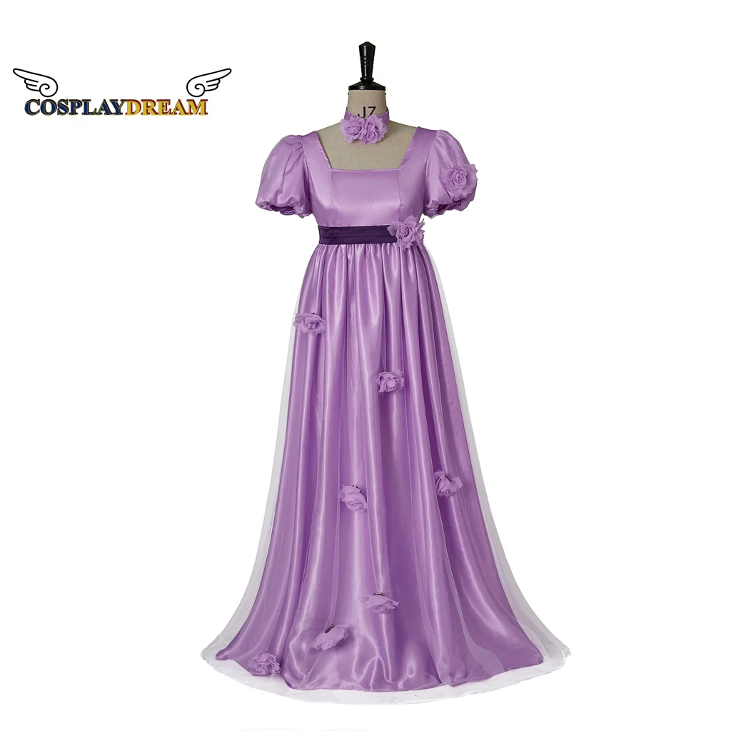 

Philippa Featherington Cosplay Costume gown Philippa featherington lavendar dress tea party dress regency dress gown