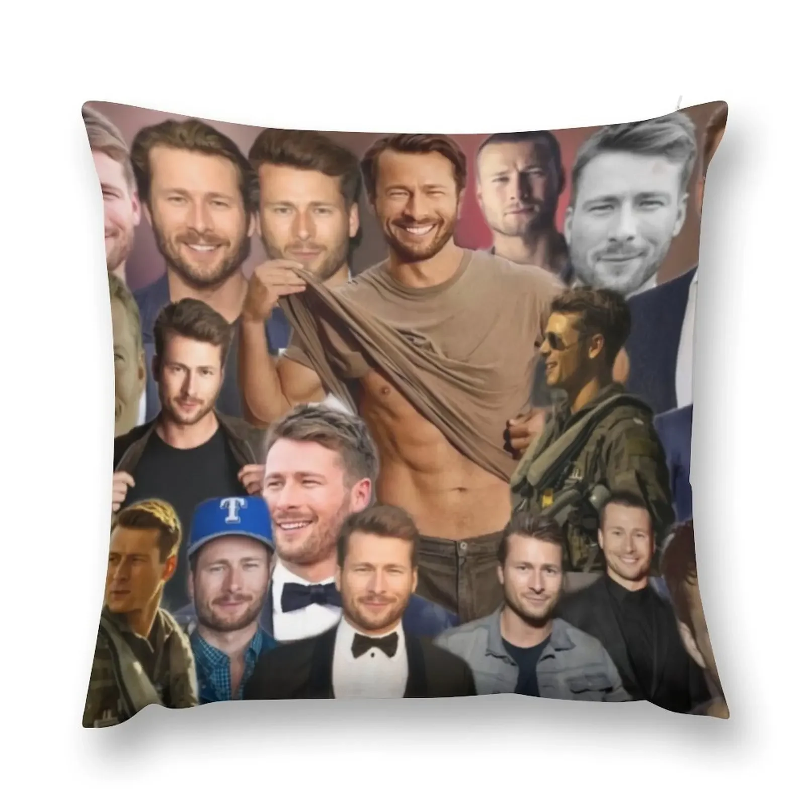 Glen Powell colllage Throw Pillow Decorative Cushions For Luxury Sofa Sofas Covers pillow