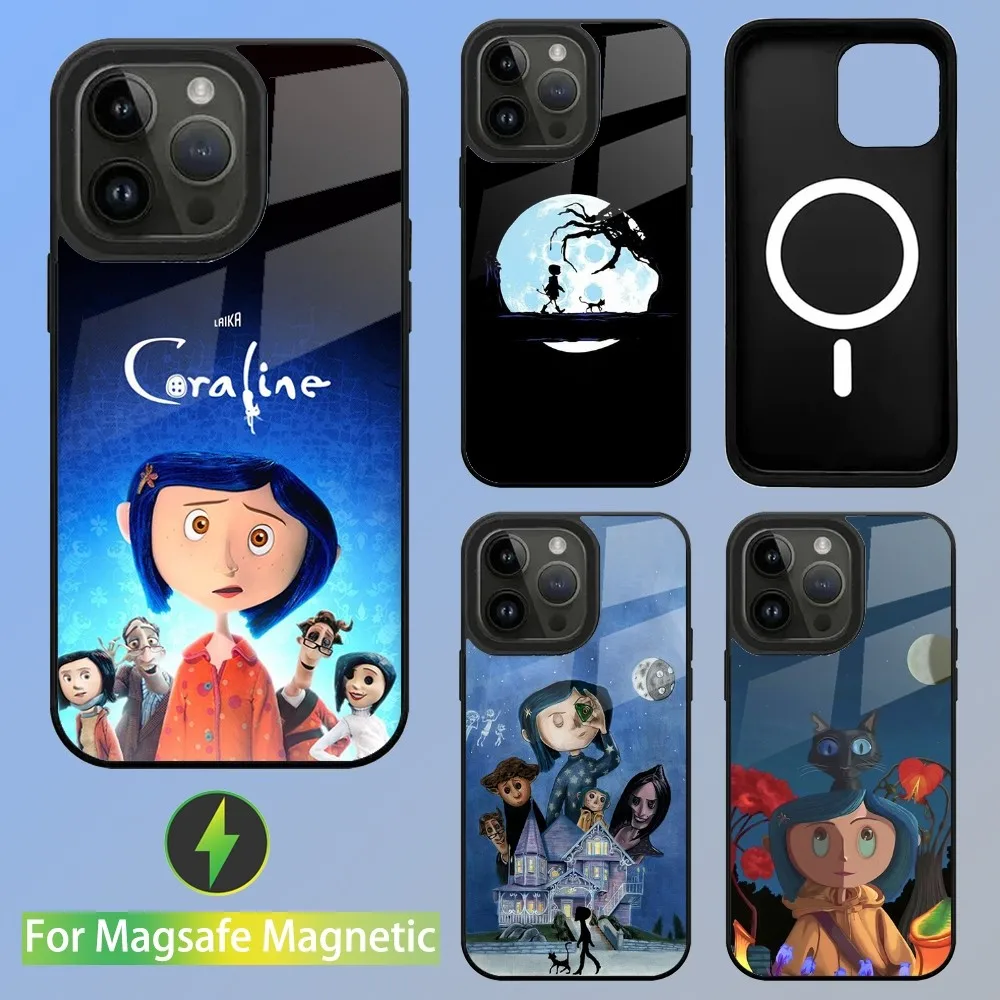 C-Coraline And The Magic Door Phone Case For iPhone 15,14,13,12,11,Plus,Pro,Max Mini Magsafe Magnetic Wireless Charging