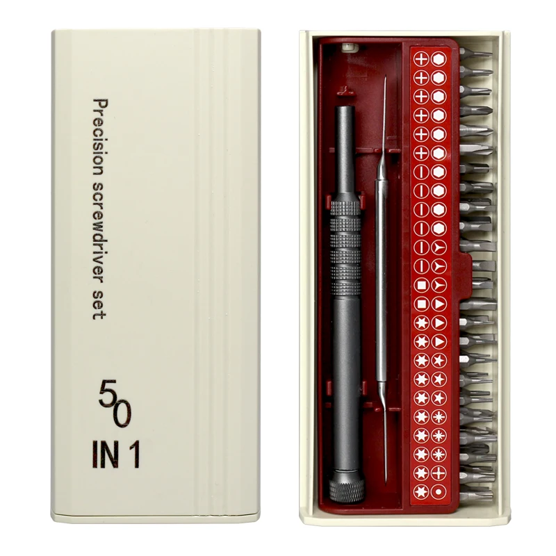 SW1313 50in1 CR-V 정밀 드라이버 세트 48개 자석 Y0.6 PH1 비트 포함 휴대폰 시계 카메라 PC 가정 수리용 핸드헬드 도구