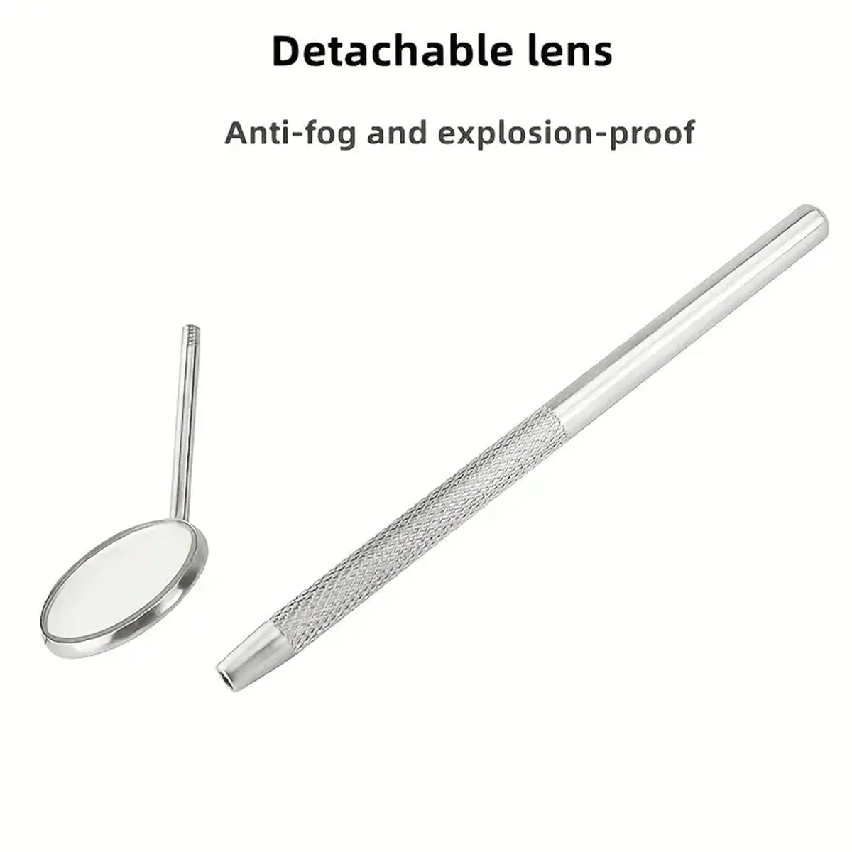 Miroir multifonctionnel de soins buccaux et de cils en acier inoxydable, parfait pour les cils, l'examen de soins personnels et le toilettage des animaux de compagnie