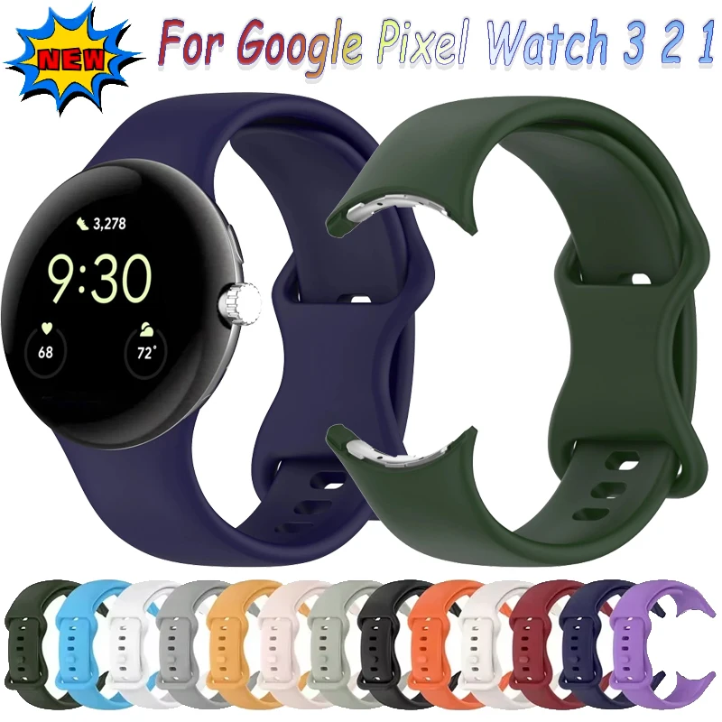 Original Silicone Strap for Google Pixel Watch 3 2 1 Replacement Sport Bracelet wristband Google Pixel Watch Accessories correa