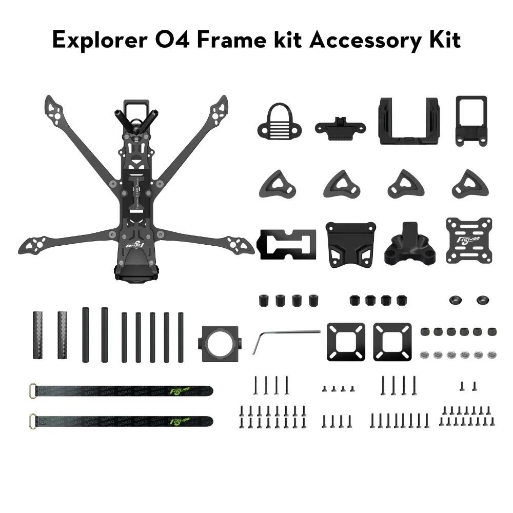 Flywoo Explorer LR 4'' FPV Frame Kit - Ultra-Compact, Compatible with O3/O4/O4 PRO & Walksnail (DIY Parts)