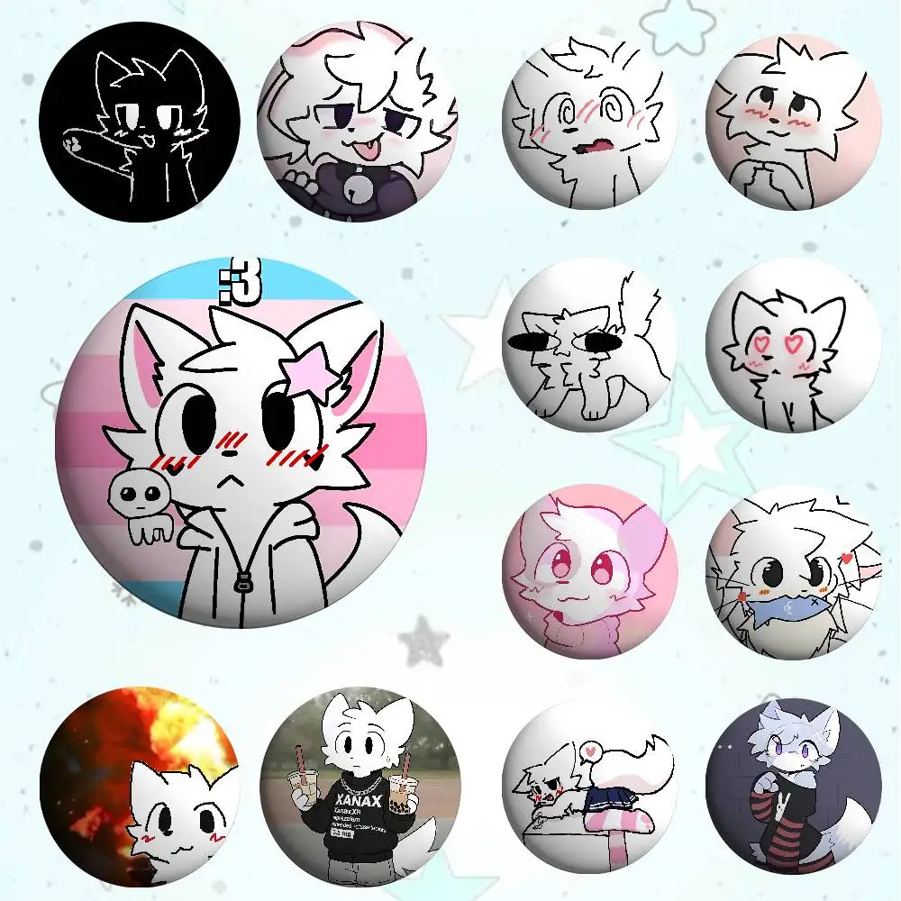 Cute B-boykisser Silly Cat Badges Tinplate Soft Button Pin Brooch Metal Badge Custom Jewelry Accessories Hat Bag Lapel