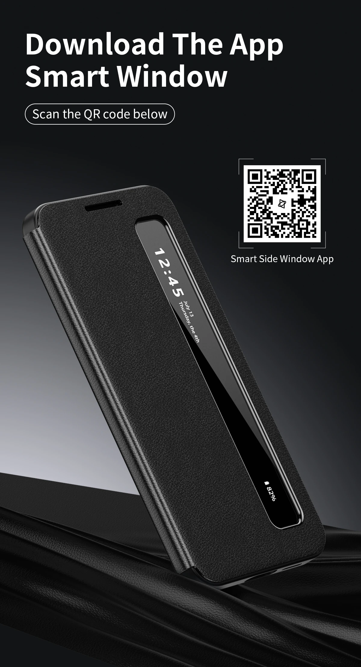 A57 Side Smart Window Case, For Samsung Galaxy A57 Wake Up/Sleep, Phone Case Luxury PU Leather Full Protective Phone Cover Shell