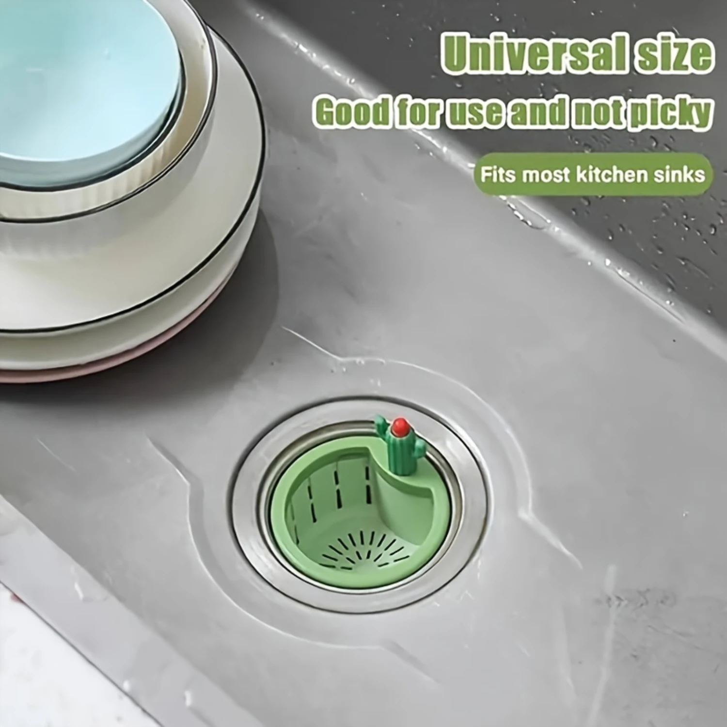 Cactus Kitchen Sink Strainer Press Automatic Dumping Basket Multi-Functional  Use Cactus Sink Draining Basket Filter Net Lifting