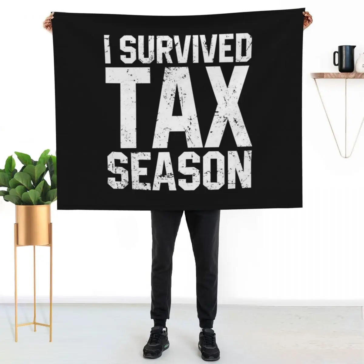 I Survived Tax Season Throw Blanket Multi-Purpose Blankets For Bed Luxury Sofa Throw Blankets