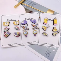 Cute Teacher School Stud Earrings Pencil Book Wooden Earrings Back To School for Women Teacher's Gift Jewellery Wholesale