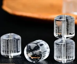 5A White Crystal Heart Diameter Barrel Beads Carved Sutra Full Text Handmade DIY Jewelry Accessories
