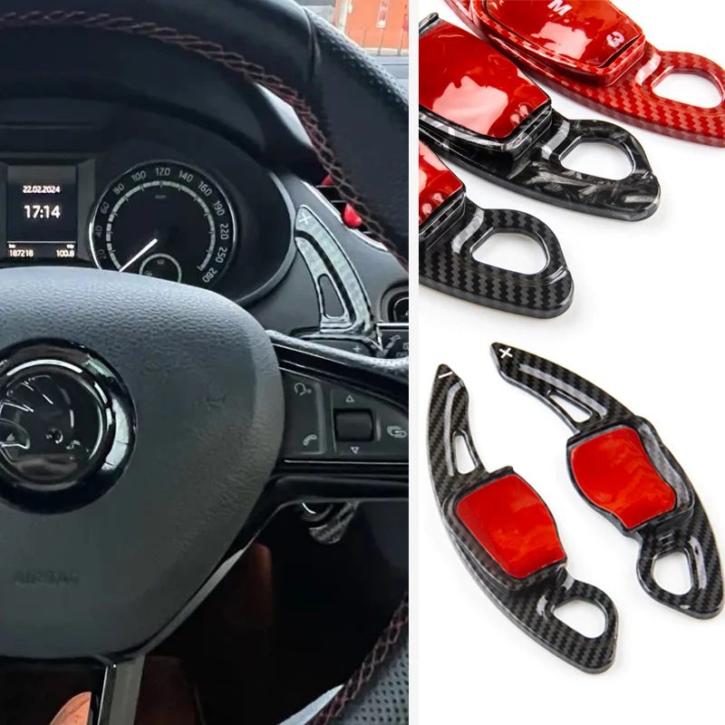 For Skoda Octavia A7 MK3 5E RS VRS Superb B8 Scala Karoq Kodiaq Car Steering Wheel Skoda Paddle Shift Extend Shifter Accessories