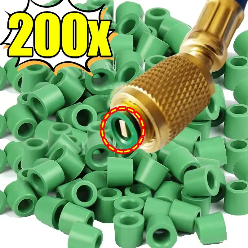 200-50PCS Rubber Gasket Air Conditioning 1/4'' Charging Hose Valve Gasket Manifold Repair Seal Kit Replacement Car Accessories