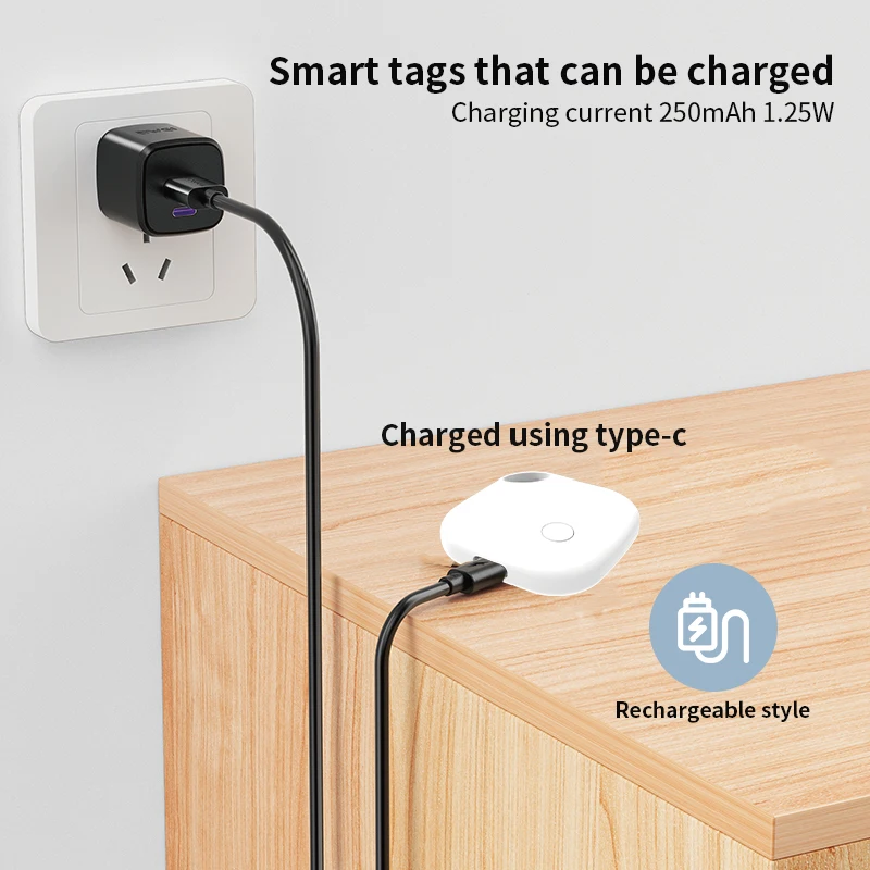 RSH GPS Tracker Intelligent Locator Smart Tag For iOS Tybe-C Charging Can Track Cars, Wallets, Keys，Children's Locators