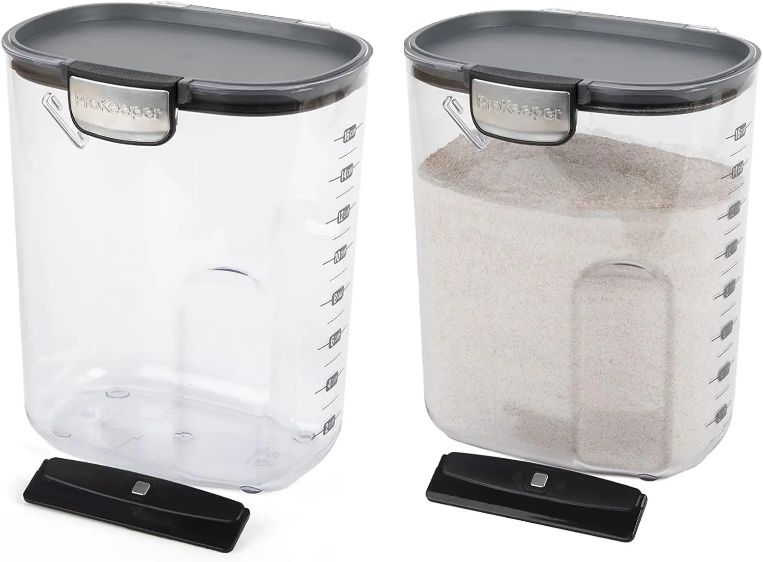 

Набор герметичных контейнеров для хранения продуктов с магнитными аксессуарами, 2-компонентный контейнер для муки для организации кухни (4-квартовый)