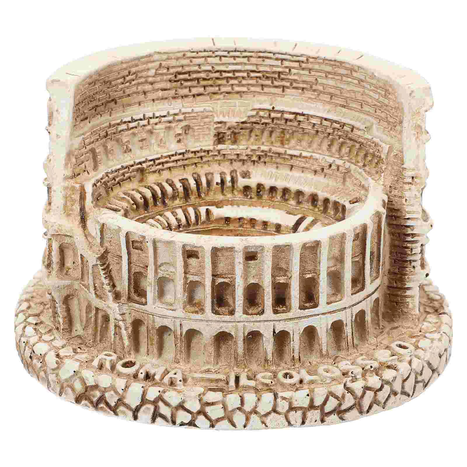 

Roman Ornaments Table Decor Architecture Figurine Fish Tank Colosseum Ancient Statue Archaize Model Resin Travel