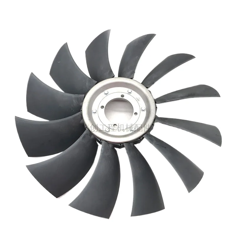 For SDLG Excavator lg135/150 Engine Fan Leaf Maple Leaf4 Holes 12 Leaves High Temperature Resistant Heat Dissipation Fan Blade E