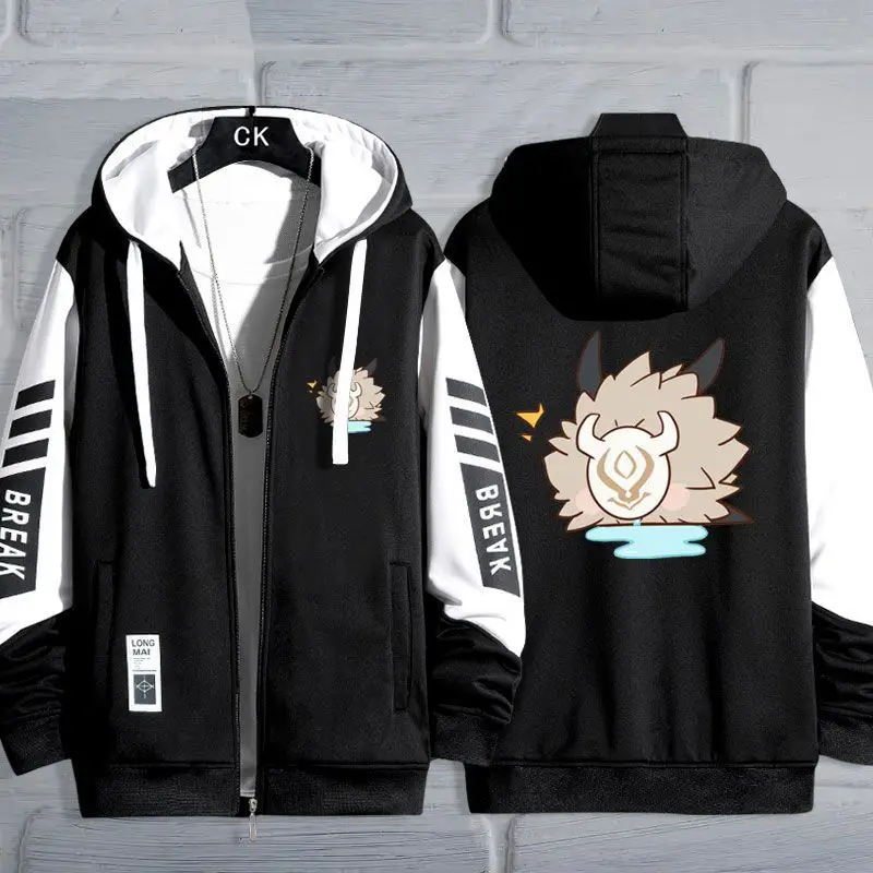 Anime Game  Cos Venti Xiao Zhongli Klee Etc. Casual and Comfortable Thin Hooded Zip-up Cardigan Jacket