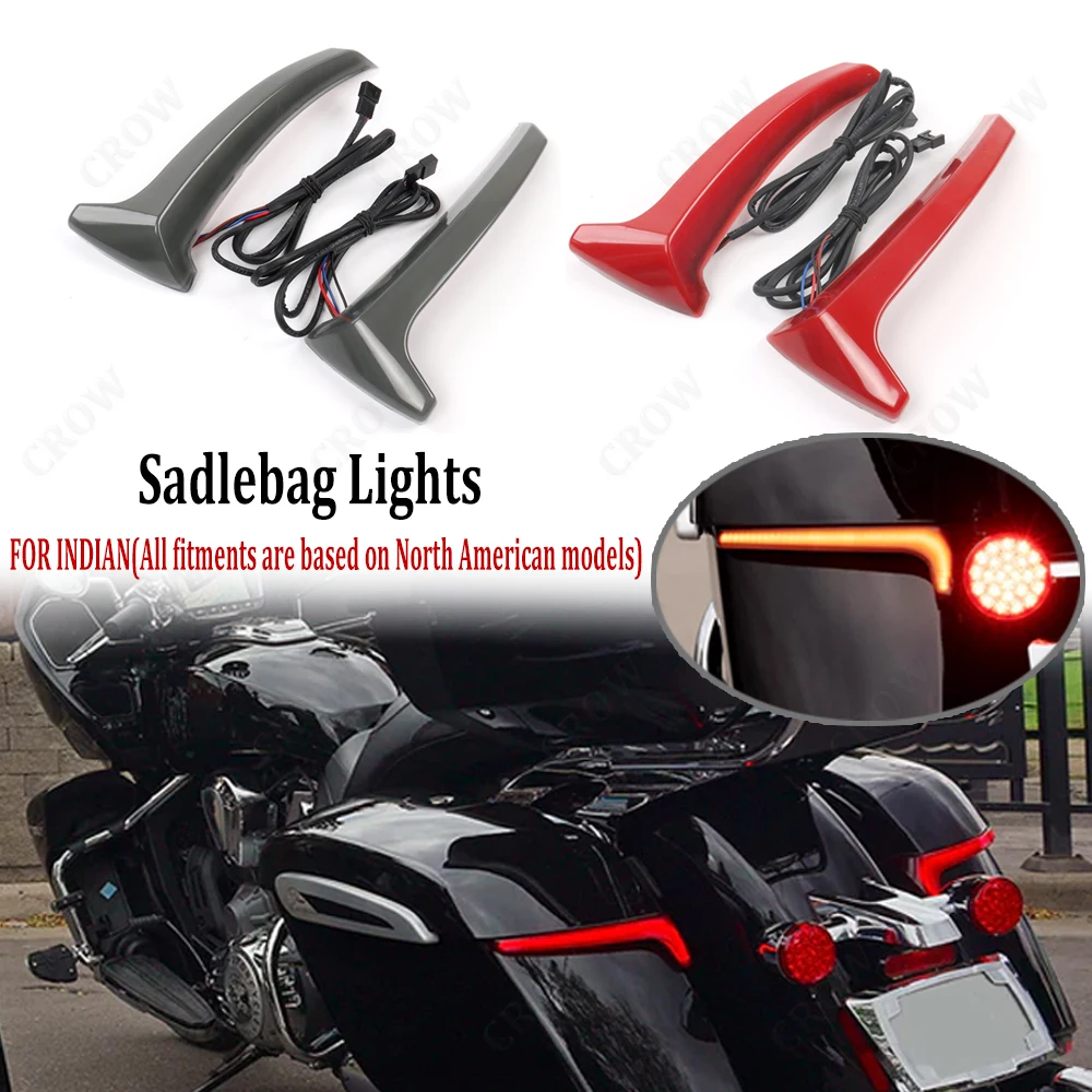 F​or Indian Challenger Chieftain Pursuit Roadmaster Limited Motorcycle Rear Side Saddlebag LED Indicator Run Turn Brake Lights