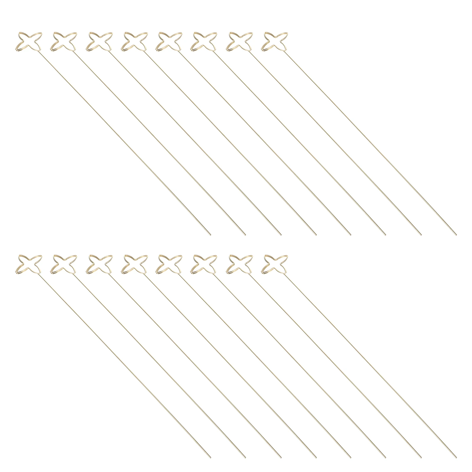 

30pcs Floral Card Holders Gold Flower Picks Table Number Clips Metal Flower Clamps 13 Inch Seat Card Holders Picture Message