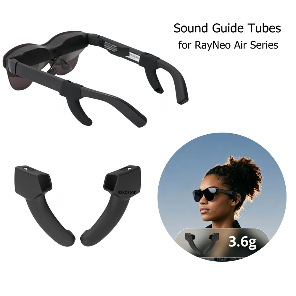 Accessoires pour lunettes intelligentes : Tubes guide sonores en silicone souple avec embouts auriculaires pour RayNeo Air 4/Air 4Pro/Air 3S/Air 3S Pro